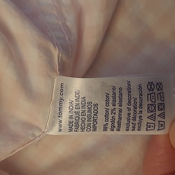 LIKE NEW Tommy Hilfiger Gingham Pink and White Button Down Shirt - Picture 7 of 11